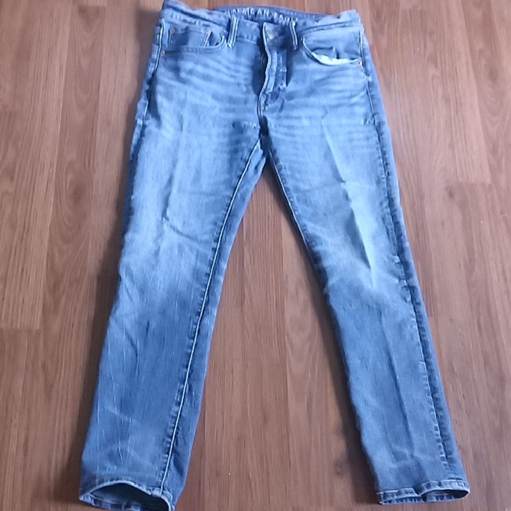 American Eagle Outfitters Blue Slim Jeans with Fading